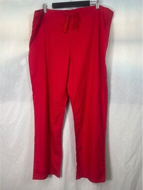 Cherokee Workwear Red Drawstring Cargo Scrub Pants Men's Large